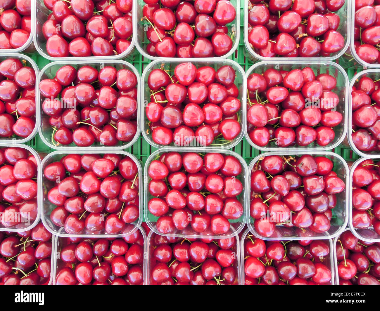 El canasto, antecedentes, cereza, frutas rojas, alimentos frescos, Foto de stock