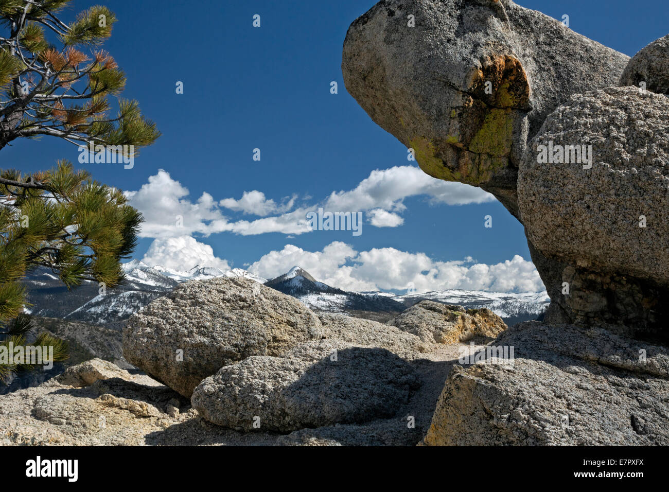 CALIFORNIA - granito erosionado en Yosemite Point en el Parque Nacional Yosemite. Foto de stock