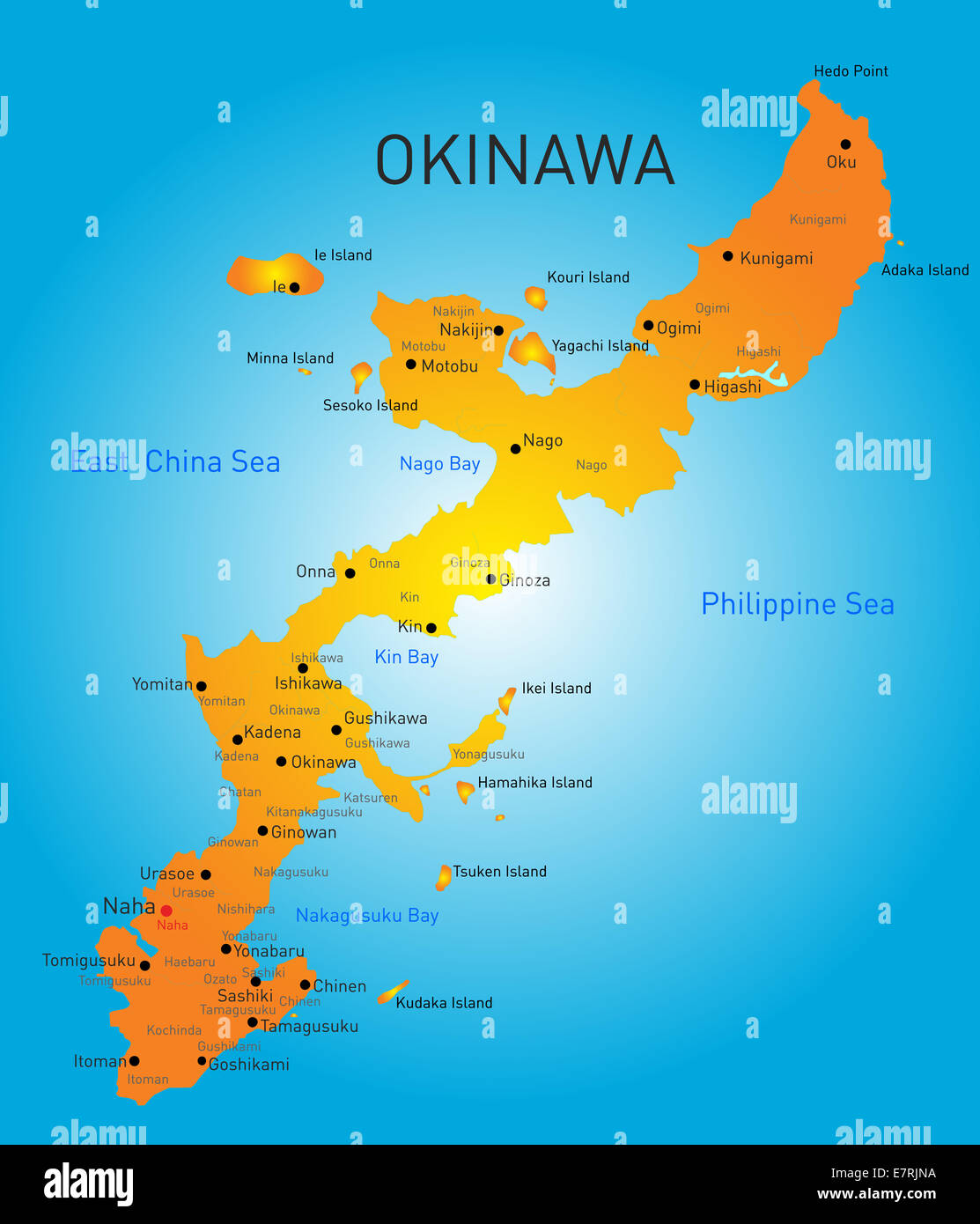 Mapa de okinawa fotograf a de stock alamy