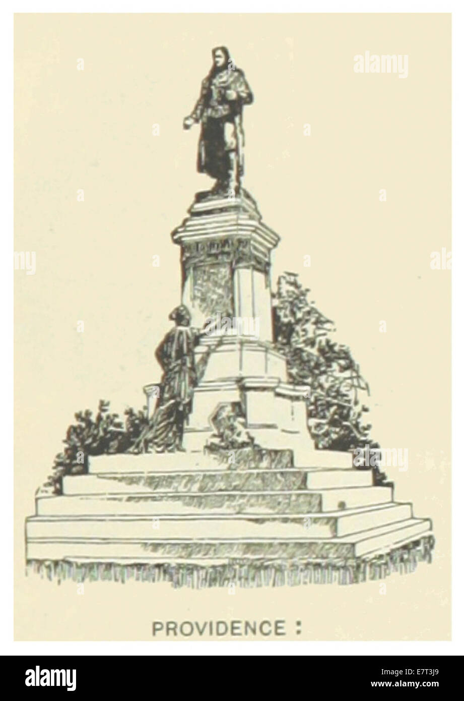 US-RI(1891) P767 Providence, Roger Williams monumento Foto de stock