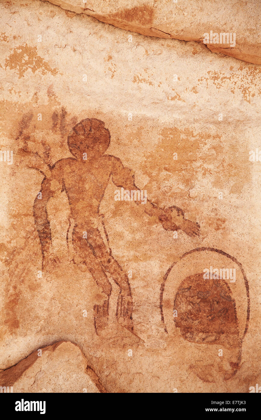 Famosas pinturas rupestres de Tassili N'Ajjer, Argelia Foto de stock