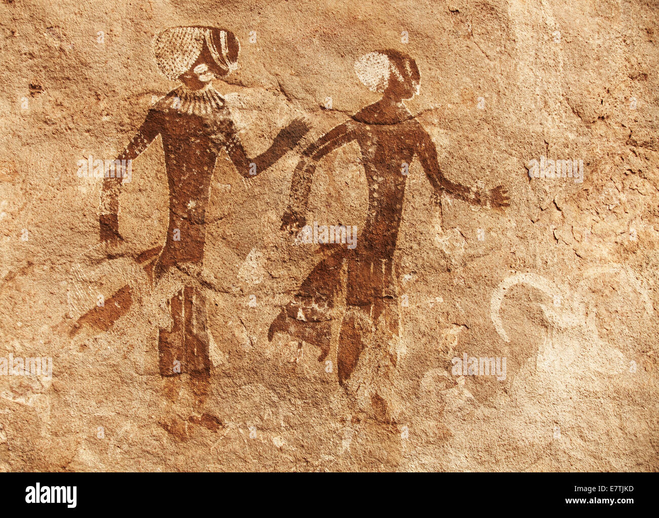 Famosas pinturas rupestres de Tassili N'Ajjer, Argelia Foto de stock