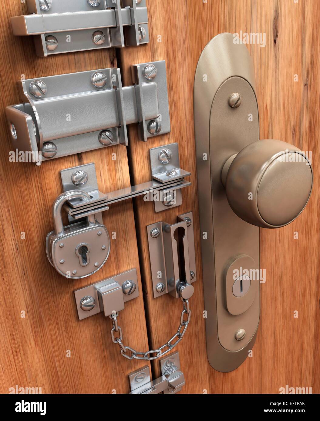 Door with various locks fotografías e imágenes de alta resolución - Alamy