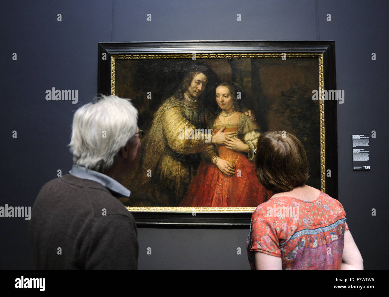 Pareja mirando la novia Jewisth, 1667 por Rembrandt (1606-1669). Óleo sobre lienzo. Rijksmuseum. Amsterdam. Países Bajos. Foto de stock