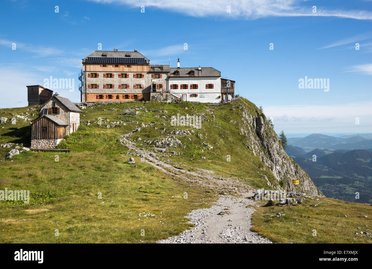 Alpes - Chalet en el norte Watzmannhaus calcita - Alpes de Baviera - Alemania Foto de stock