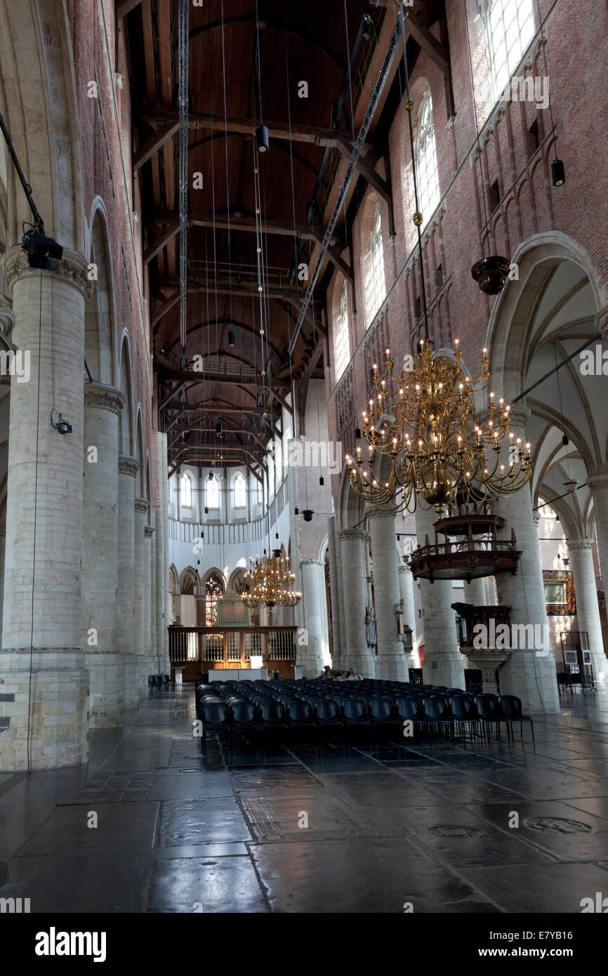 Pieterskerk gótico tardío, la iglesia de San Pedro , Leiden, Países Bajos Foto de stock