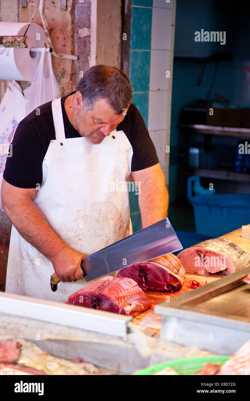 El pescadero Foto de stock