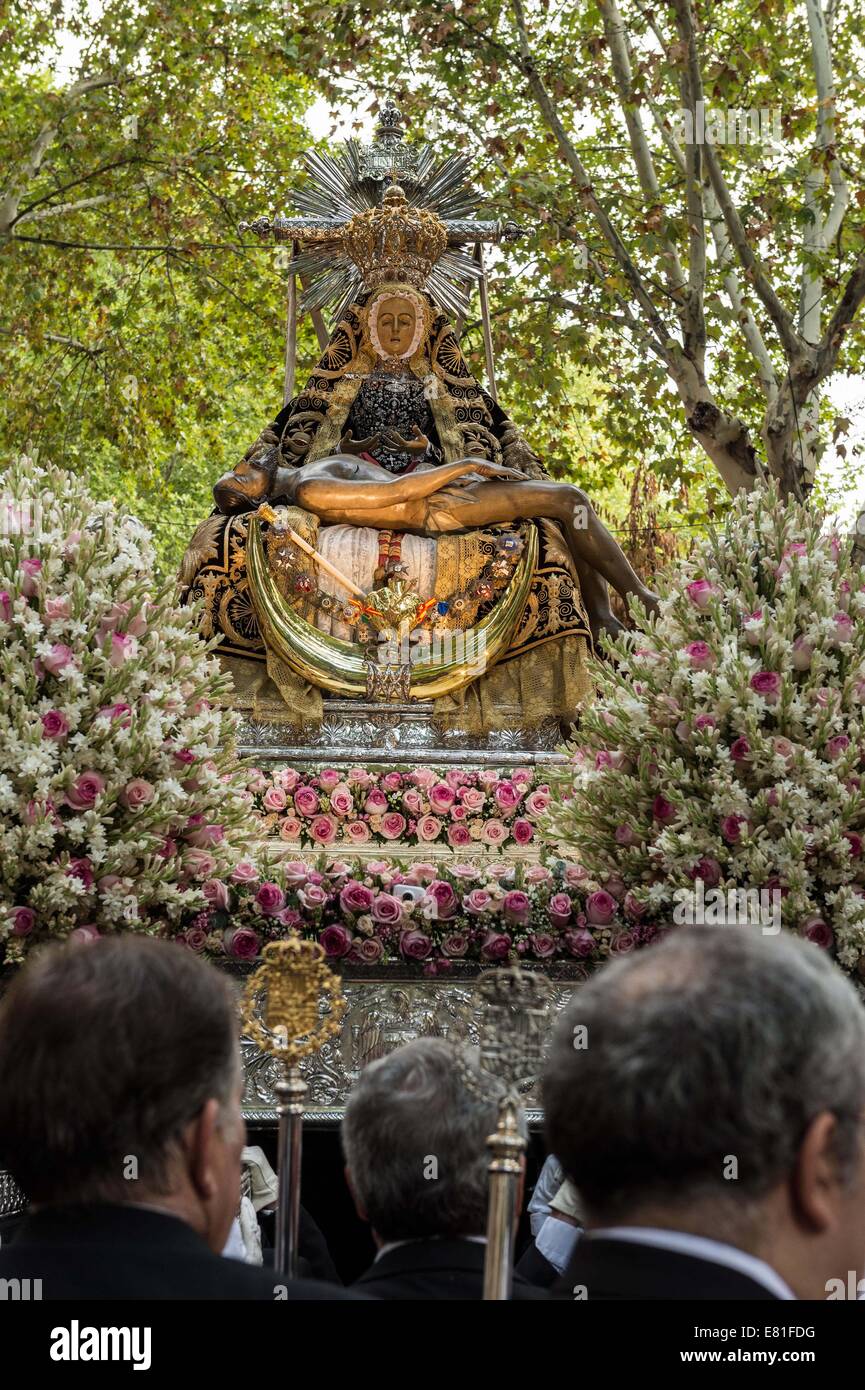 Granada, España. 28 Sep, 2014. Procesión de la patrona la Virgen de las  Angustias ''de'' el 28.9.2014 en Granada - Spain .Cada último domingo de  septiembre, Granada ''" España celebra su festival