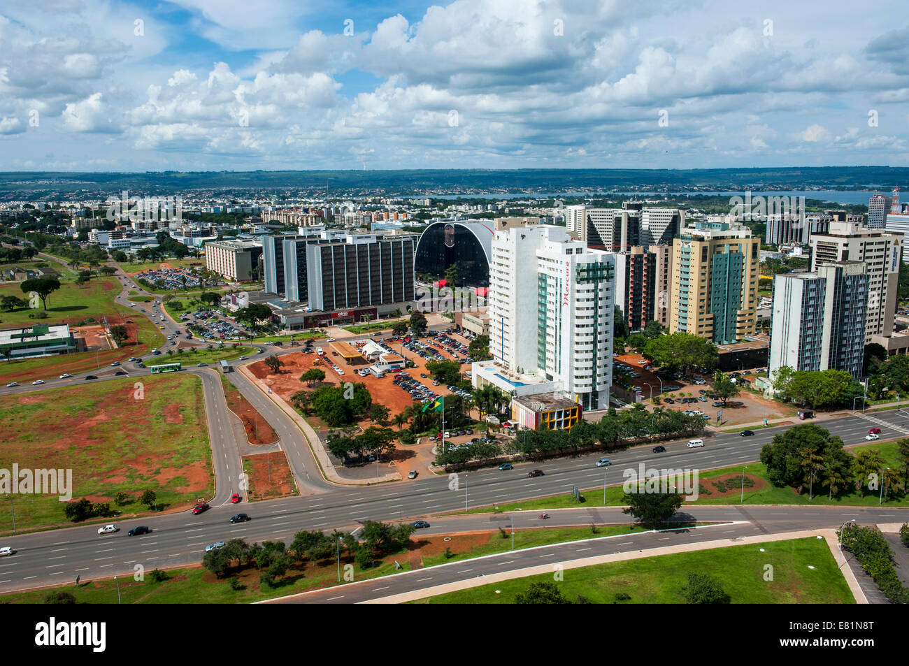 Vista desde la torre de televisión más de Brasília, Brasil Foto de stock