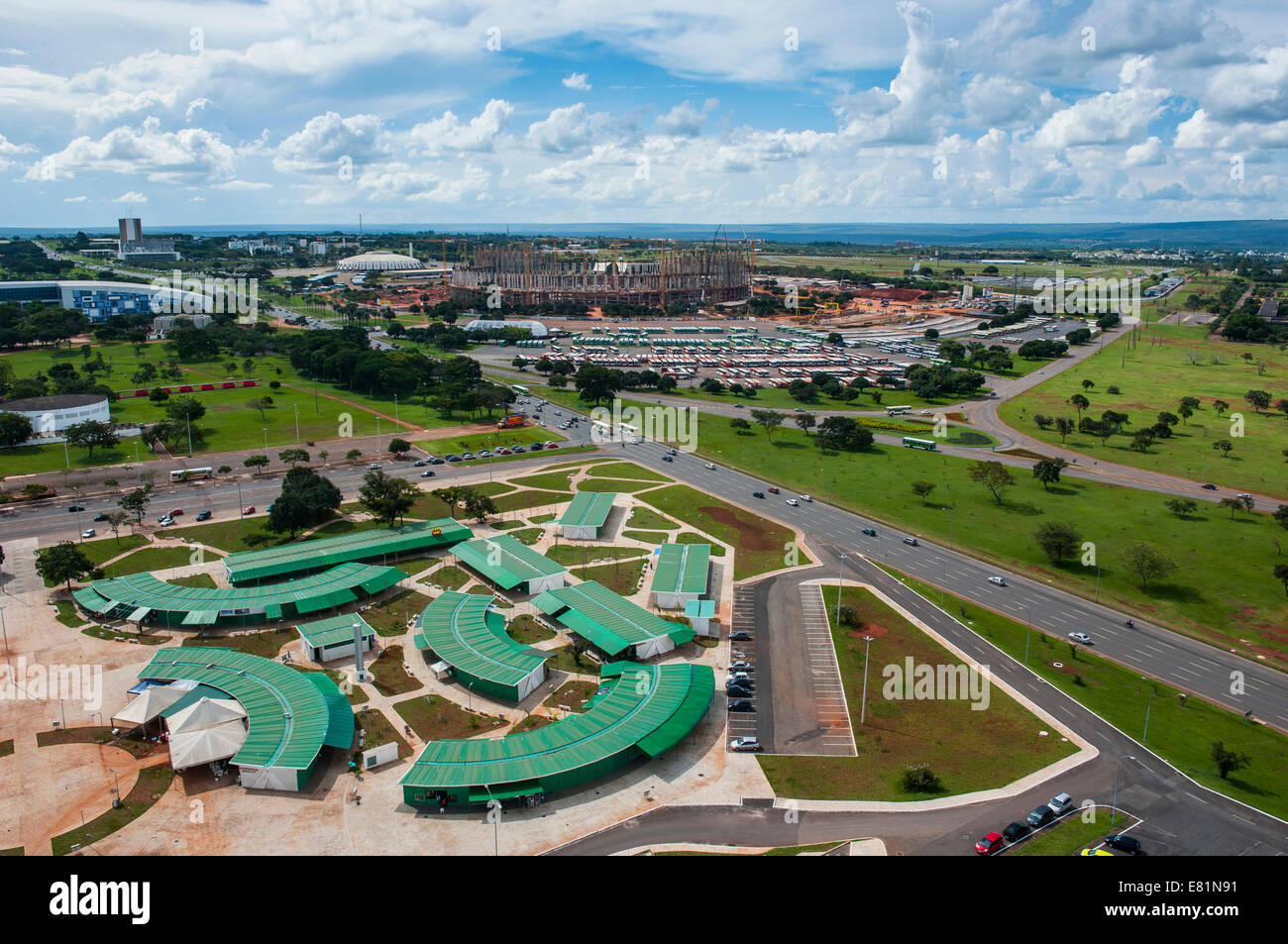 Vista desde la torre de televisión más de Brasília, Brasil Foto de stock