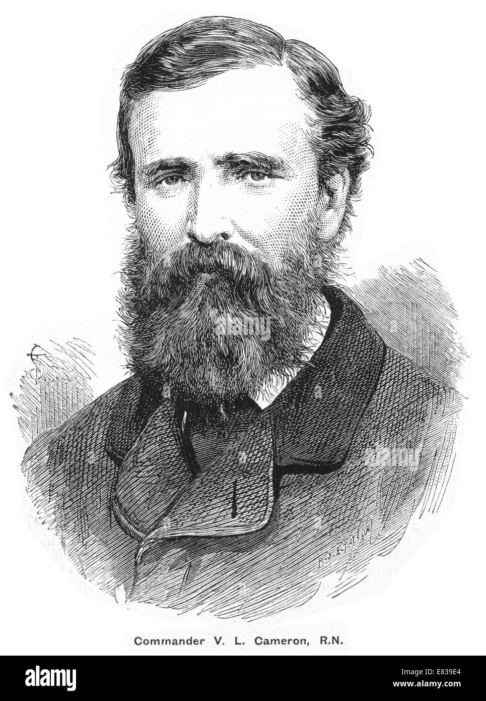 Comandante Verney Lovett Cameron R N circa 1885 Foto de stock