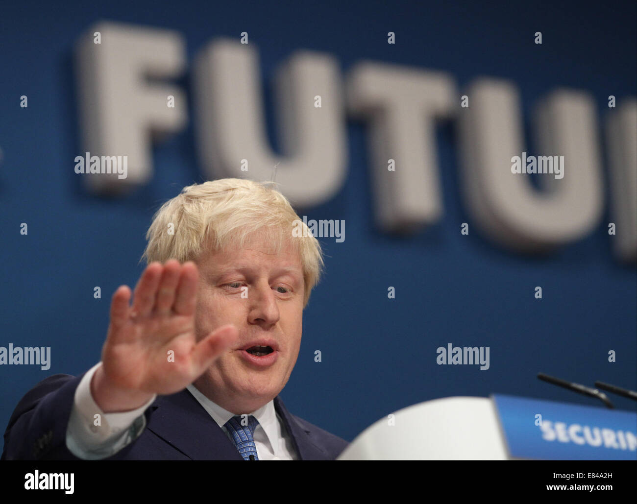 BORIS JOHNSON, Alcalde de Londres, el 30 de septiembre de 2014 CPI Birmingham England Foto de stock