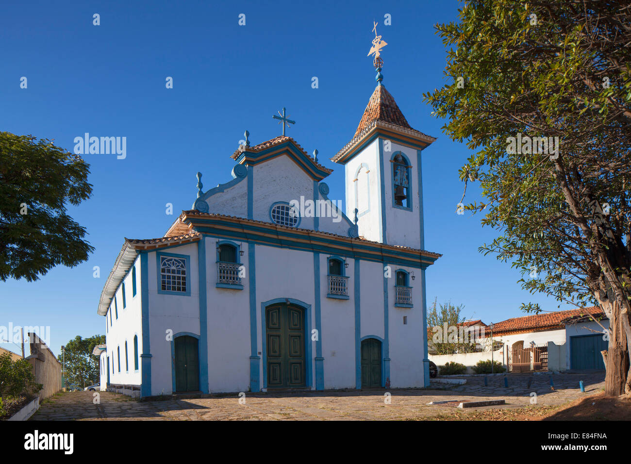 La iglesia de Nossa Senhora do Rosario dos Pretos, Diamantina (Patrimonio de la Humanidad de la UNESCO), Minas Gerais, Brasil Foto de stock