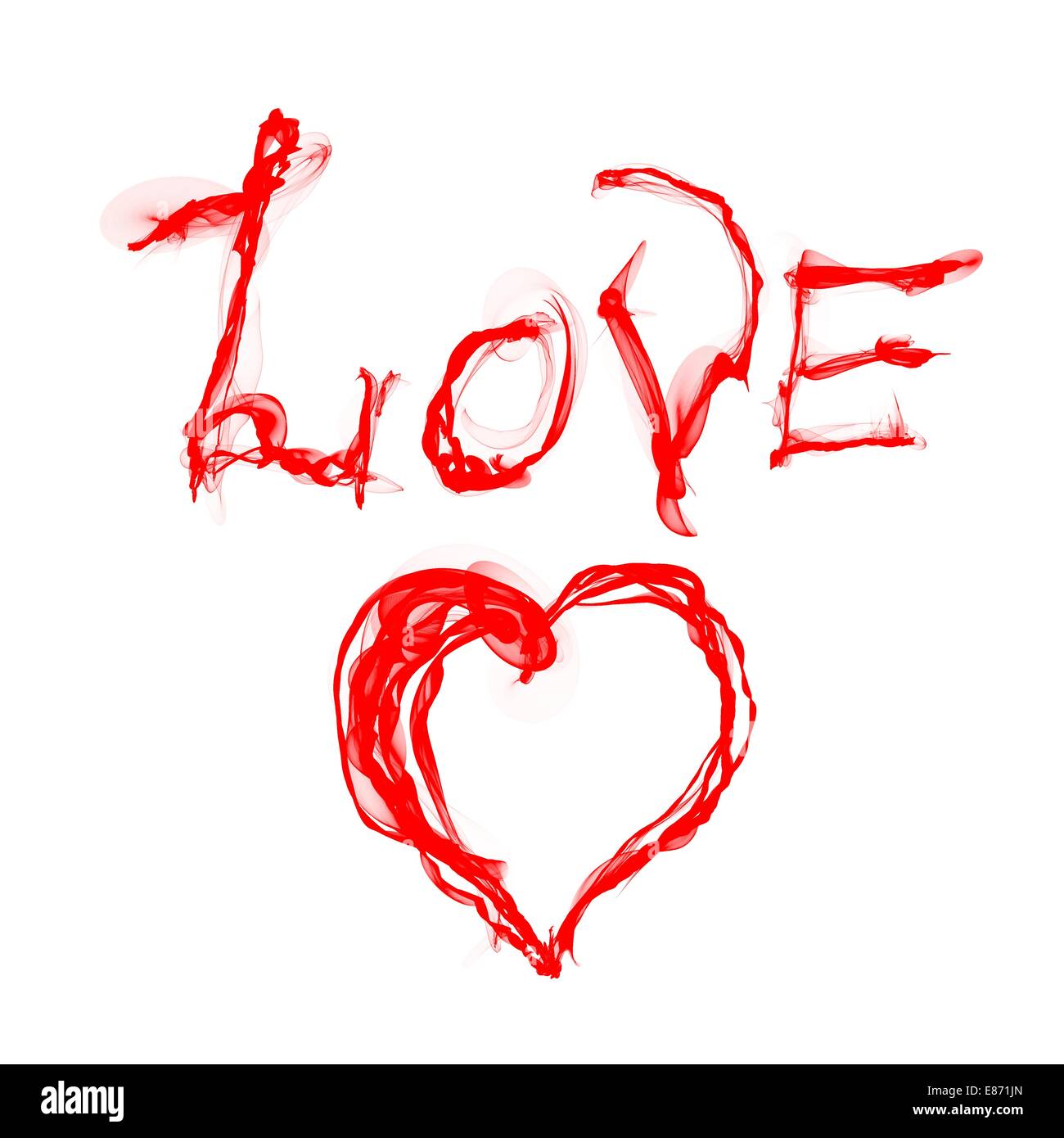 Amor diseño de corazón en blanco Foto de stock