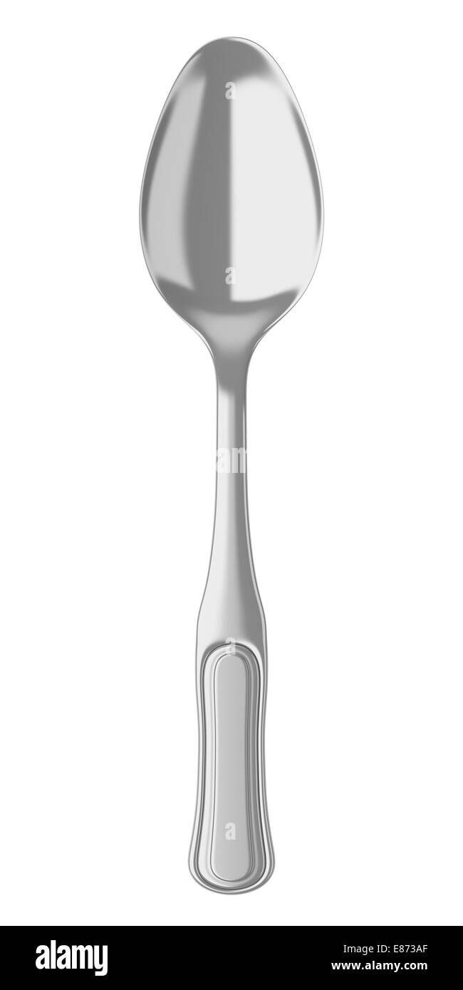 Silver Spoon aislado sobre fondo blanco. Foto de stock