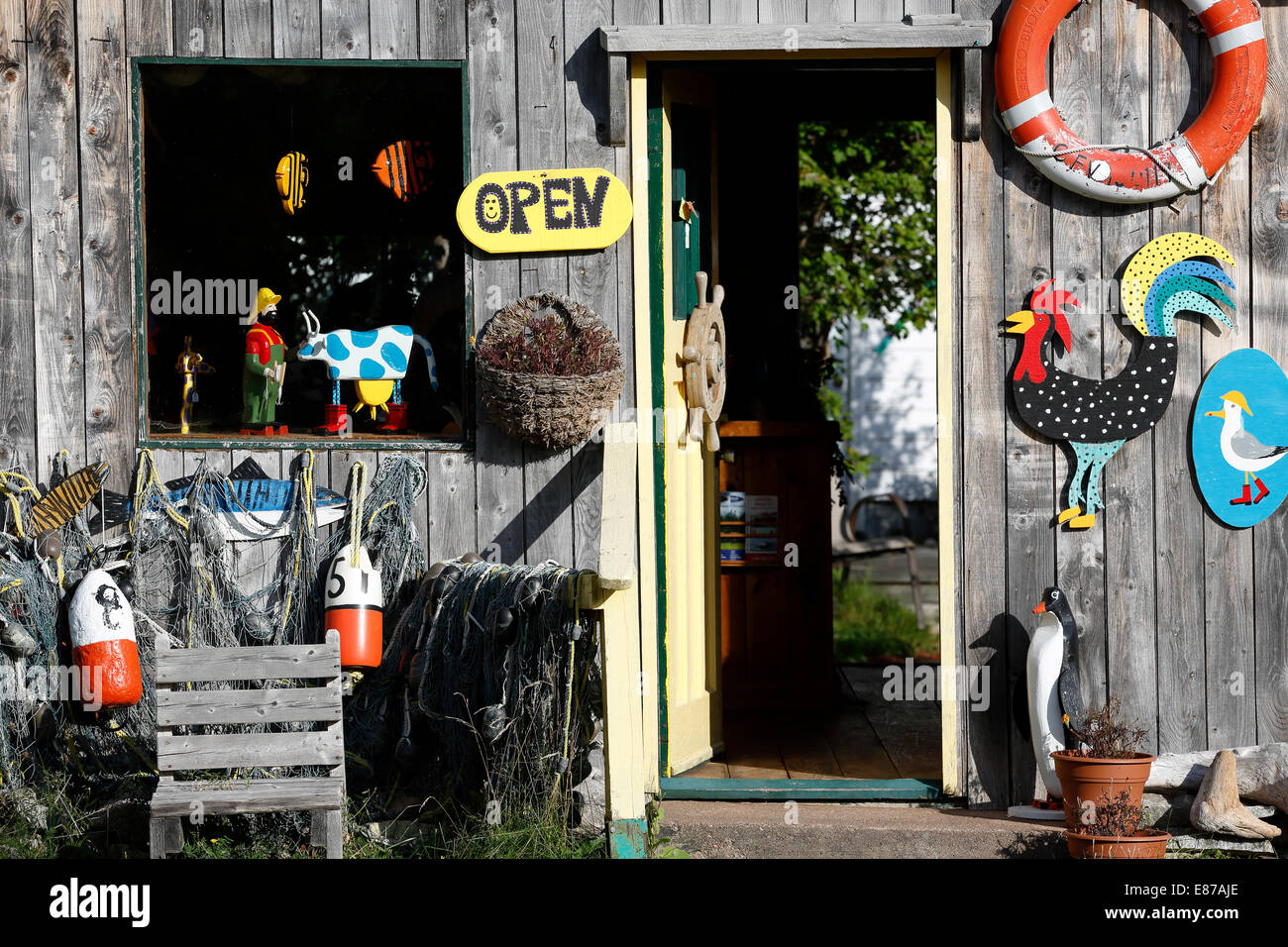 Tienda de artesanía, Pleasant Bay, la isla de Cape Breton, Nova Scotia, Canadá Foto de stock