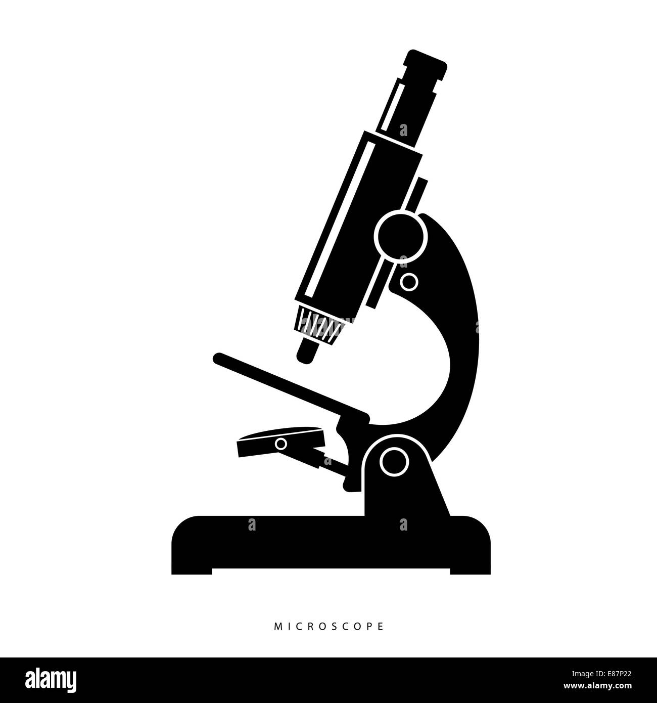Icono de microscopio Imágenes de stock en blanco y negro - Alamy