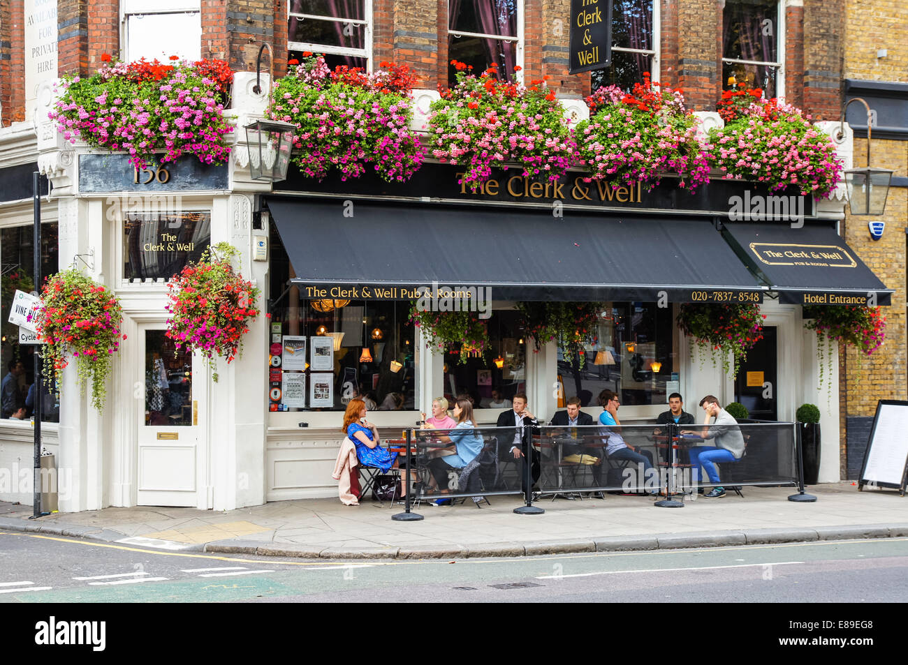 La recepcionista y restaurante, Londres England Reino Unido Foto de stock