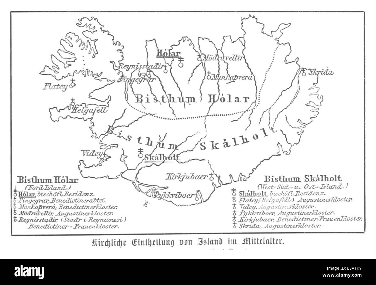 (Baumg1889) (BistC Kirchliche Einteilung3BCmer) Islas im Mittelalter Foto de stock