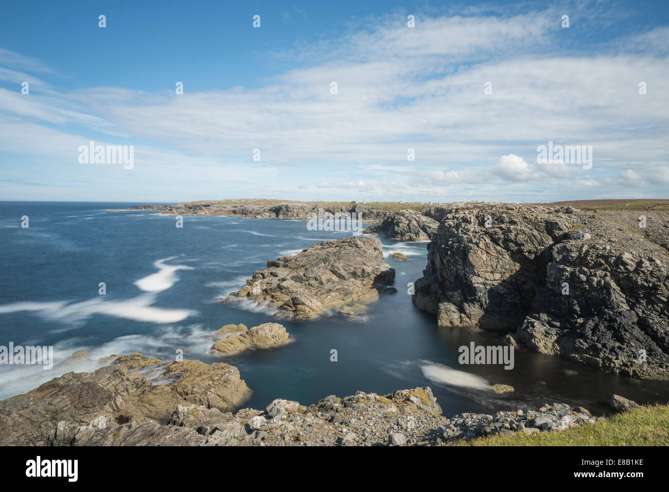 Accidentado paisaje costero, la isla de Lewis, Hébridas Exteriores, Escocia Foto de stock
