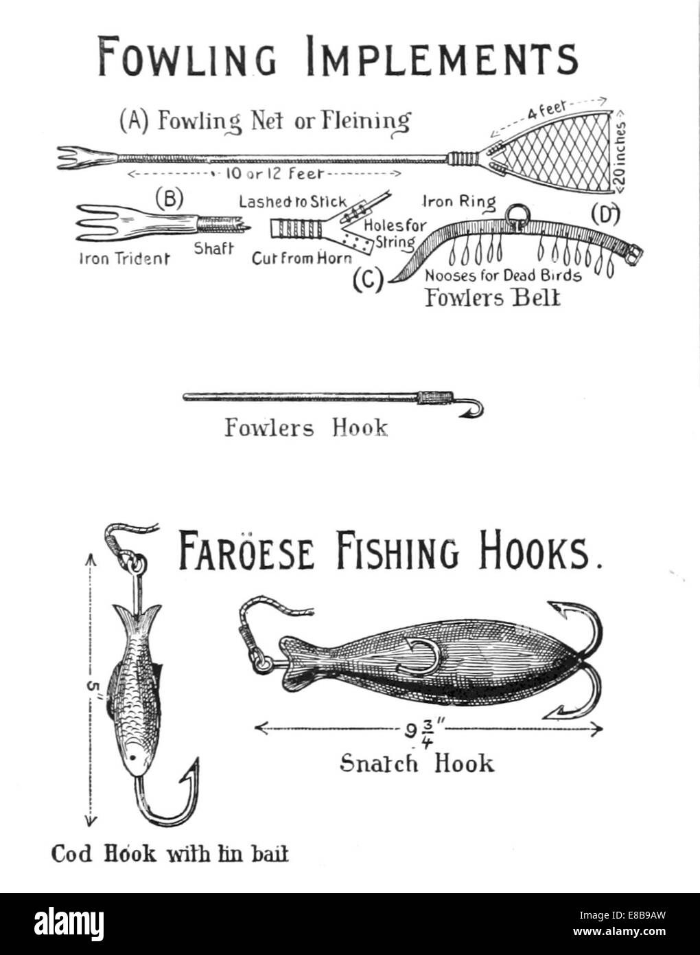 Implementos para la pesca Imágenes de stock en blanco y negro - Alamy