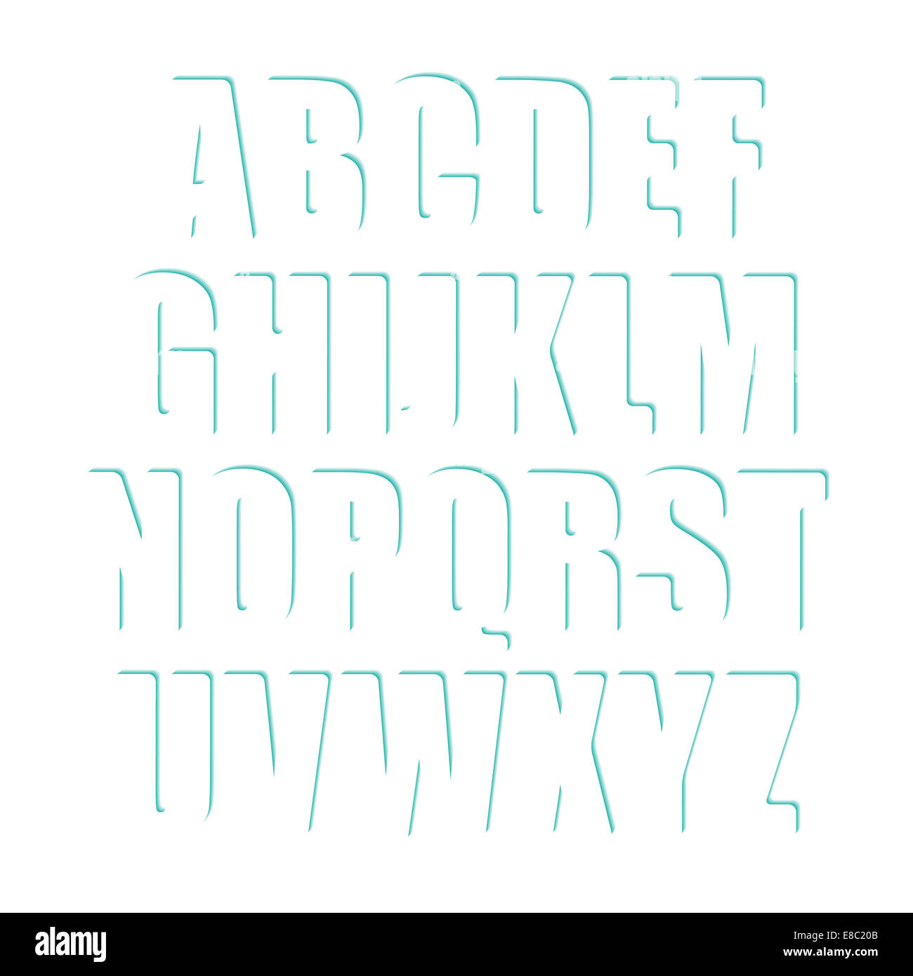 Conjunto de letras del alfabeto blanco tipo font decorativas Fotografía de  stock - Alamy