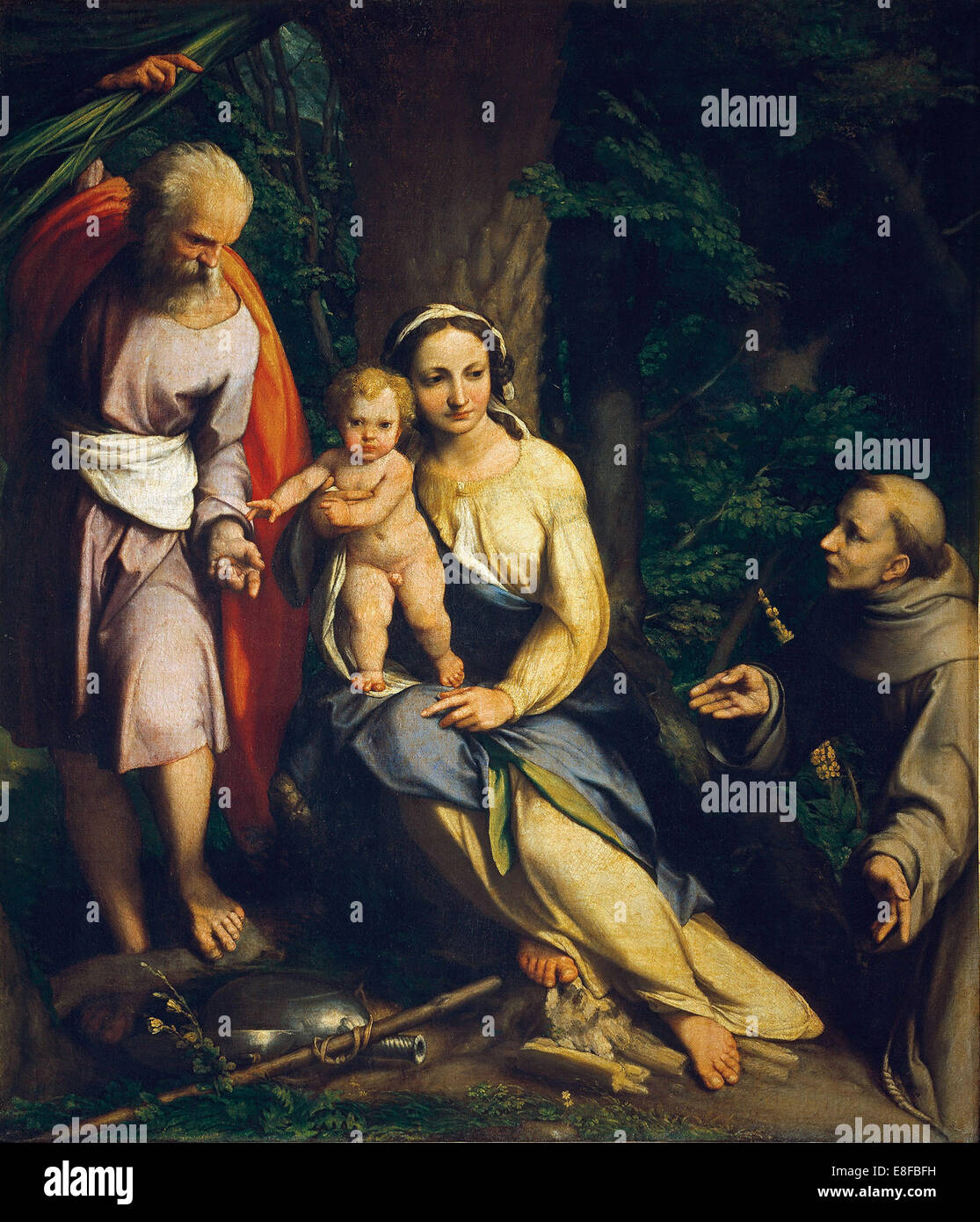 El descanso en la Huida a Egipto. Artista Correggio (14891534