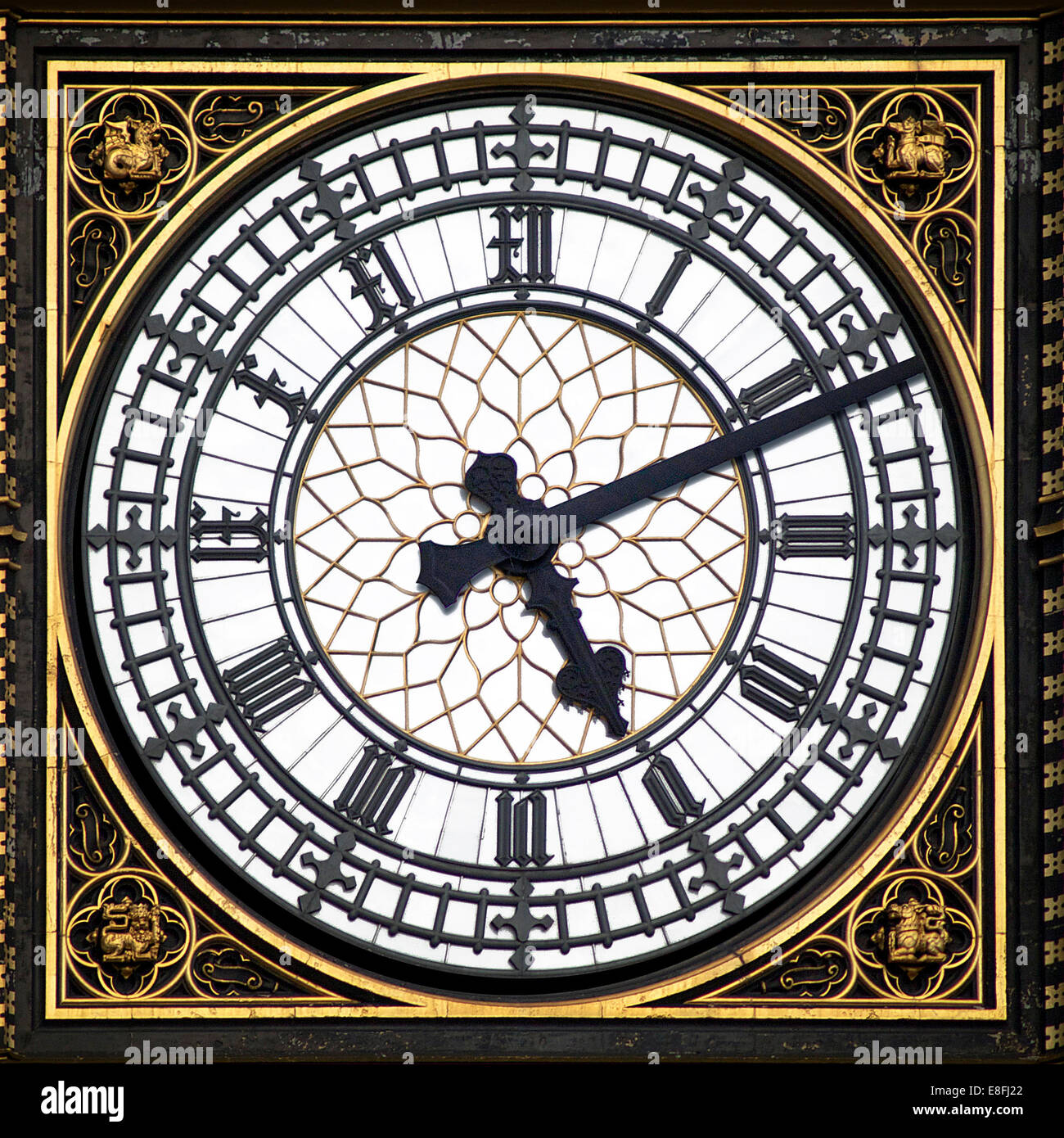 Big Ben reloj cara, Londres, Inglaterra, Reino Unido Foto de stock