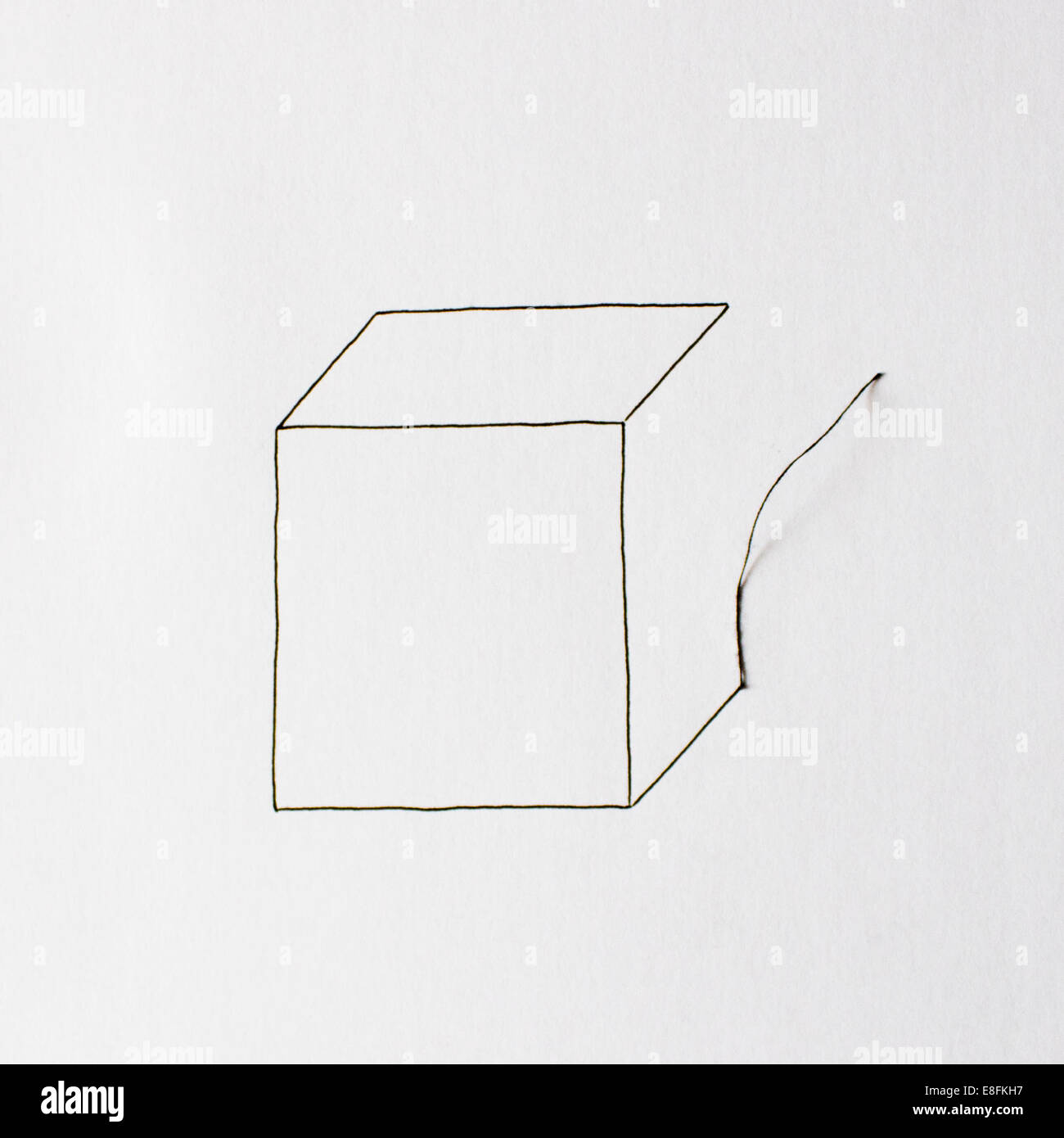 Ilustración DE una caja con un lado roto Foto de stock