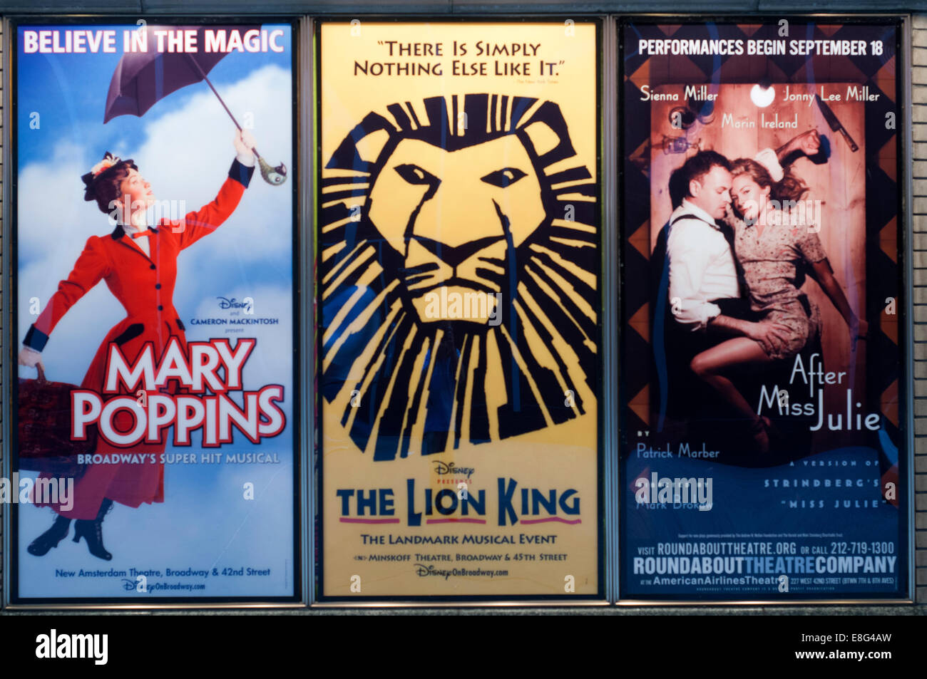 Marqués de Mary Poppins y El Rey León, y después la señorita Julia musicales en el teatro New Amsterdam Ubicado en la Ciudad de Nueva York Foto de stock