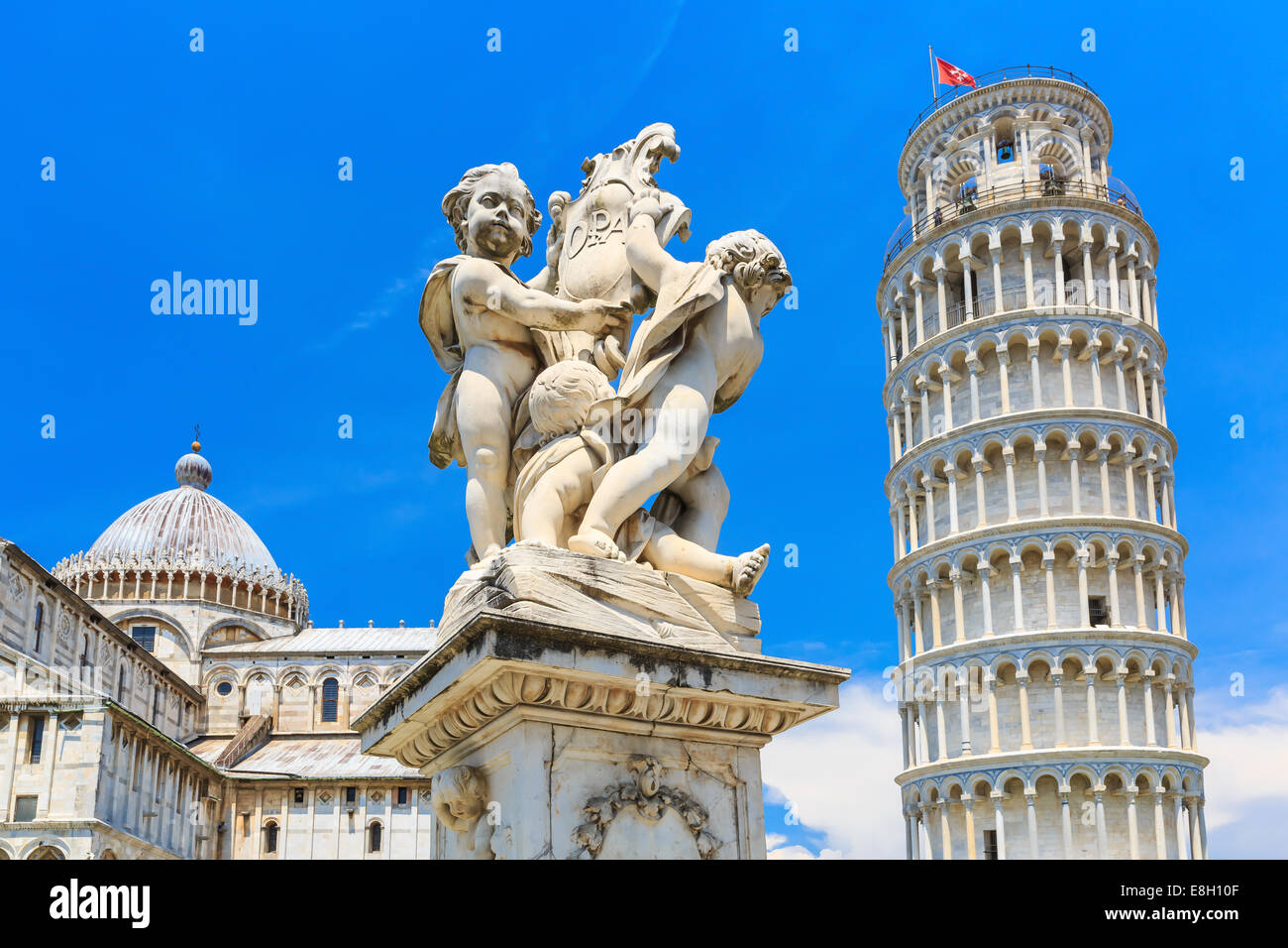 La torre inclinada de Pisa, Italia Foto de stock