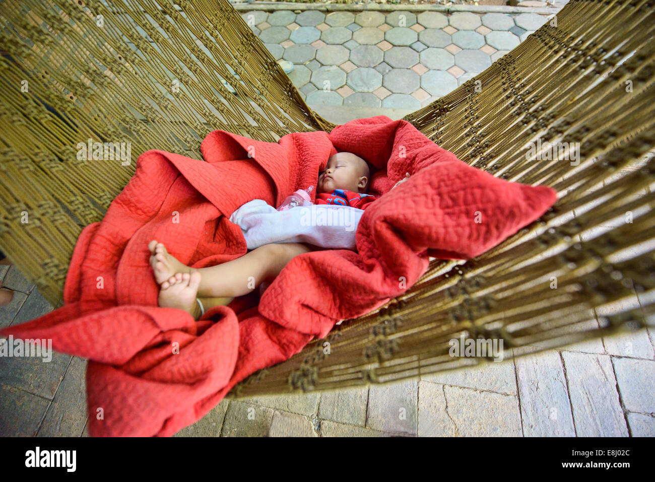 Sinis Adelaida sala Bebe Durmiendo en una hamaca en Chiang Mai, Tailandia Fotografía de stock -  Alamy