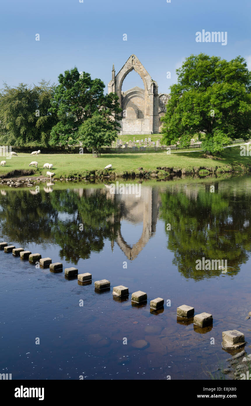 Bolton Abbey Stepping Stones Foto de stock