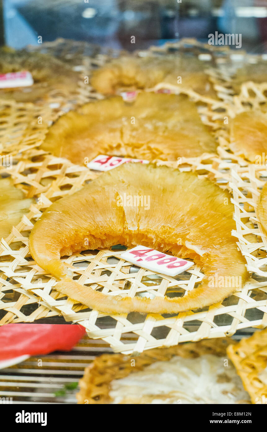 Aleta de Tiburón en Bangkok Chinatown restaurant. Foto de stock