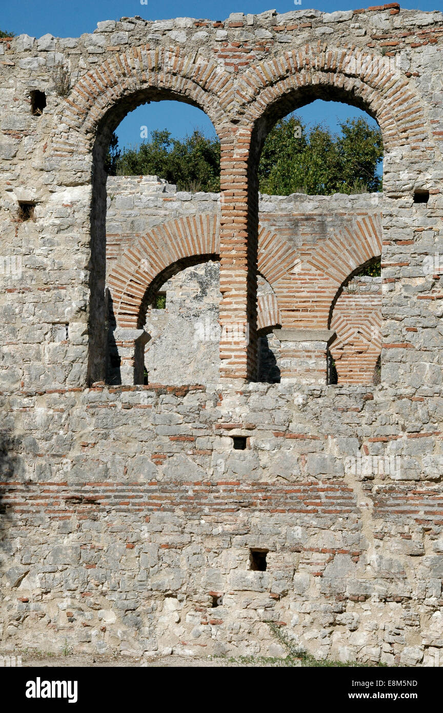 Opiniones de Butrint, antiguo patrimonio de la humanidad cerca de Sarande en Albania Foto de stock