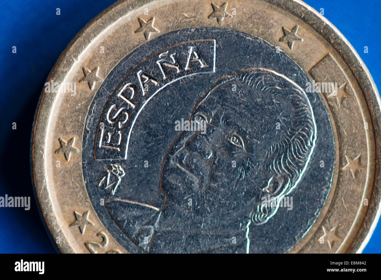 Close-up de una España de dos euros (2 euros) coin Foto de stock