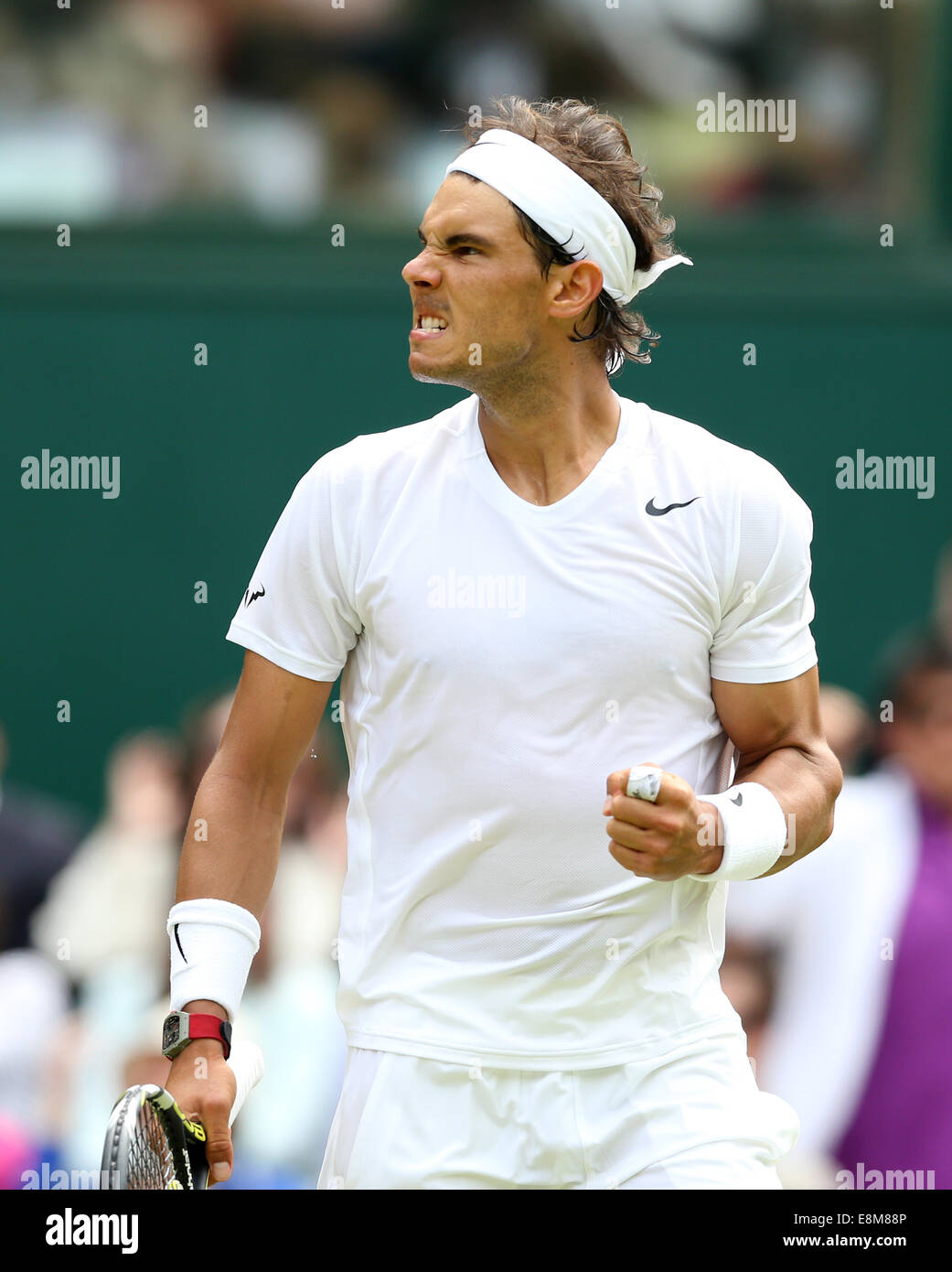 Rafael Nadal (ESP), campeonatos de Wimbledon en 2014, en Londres, Inglaterra. Foto de stock