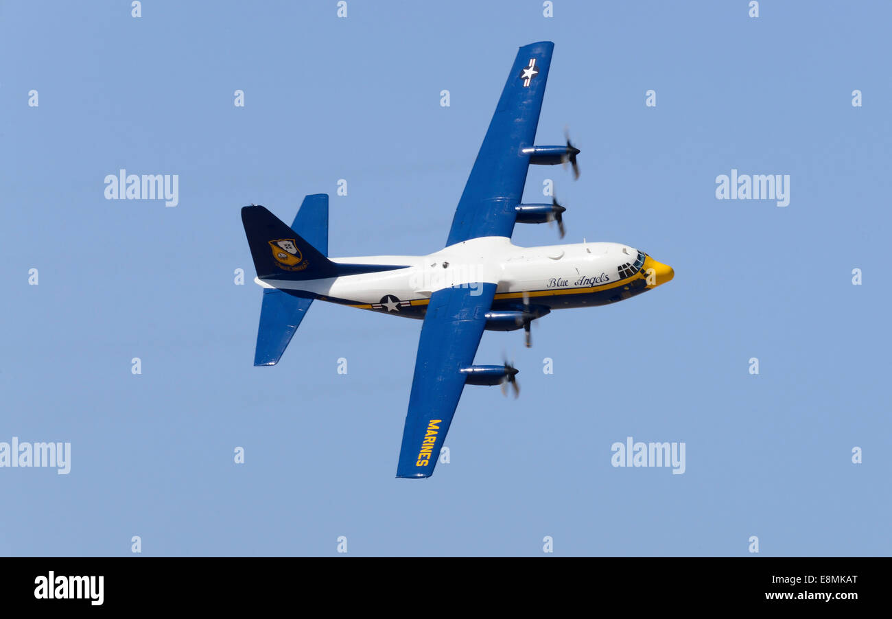 Marzo 15, 2014 - La Marina de EE.UU., el escuadrón de demostración de vuelo Blue Angels, Marine Corps Hercules C-130, conocida cariñosamente como Foto de stock