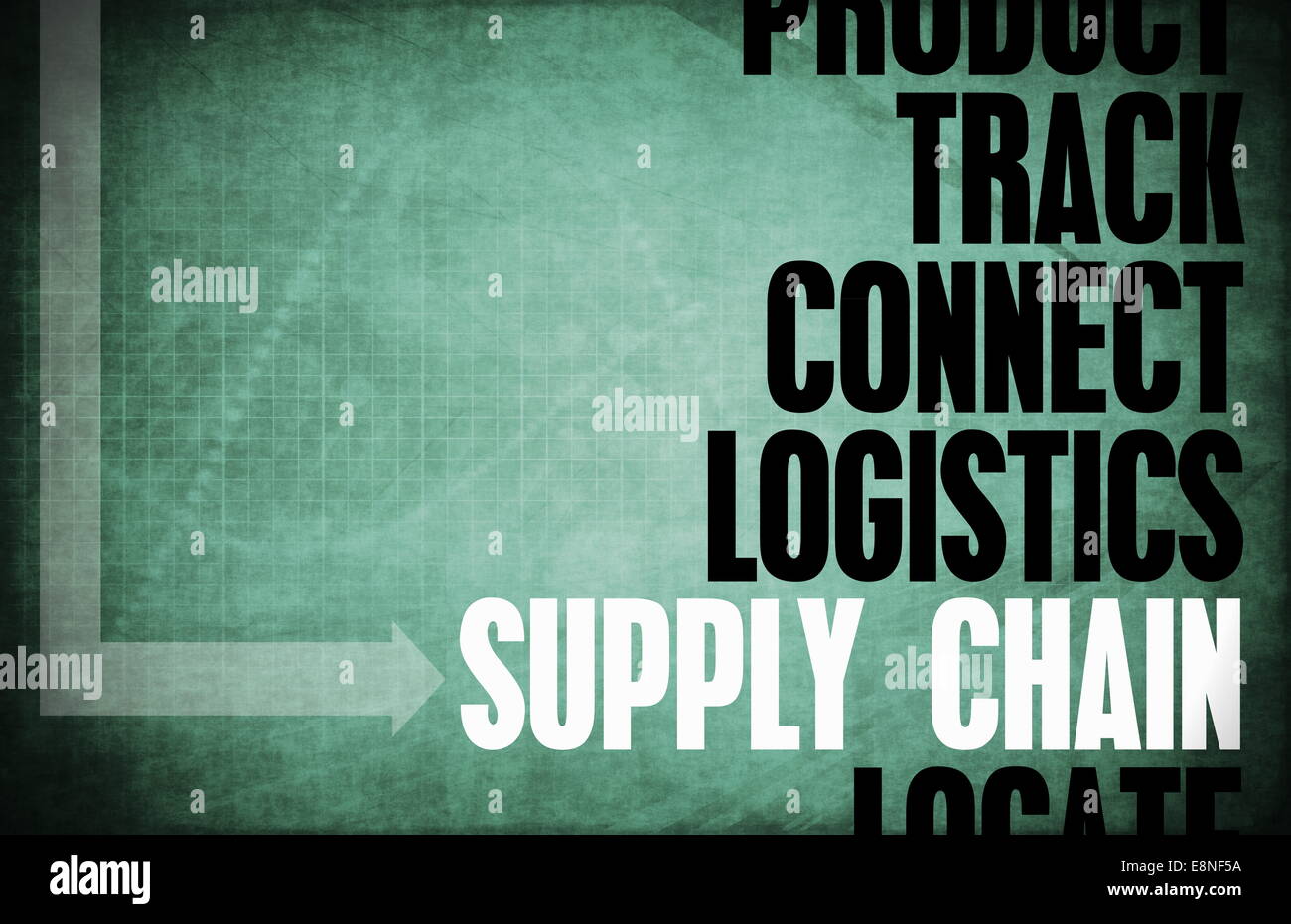 Principios básicos de la cadena de suministro como un concepto abstracto Foto de stock