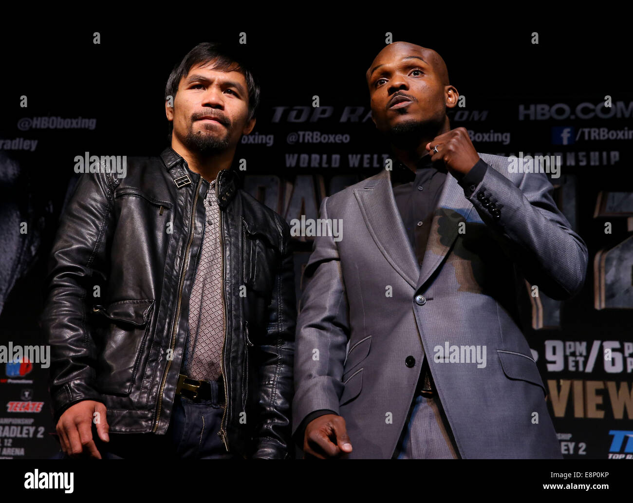 Pacquiao Bradley Noticias Conferencias Con: Manny Pacquiao,Timothy Bradley Dónde: Las Vegas, Nevada, Estados Unidos cuando: El 09 de abril de 2014 Foto de stock