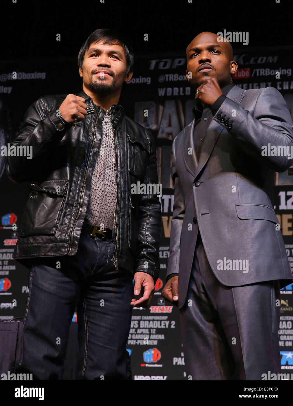 Pacquiao Bradley Noticias Conferencias Con: Manny Pacquiao,Timothy Bradley Dónde: Las Vegas, Nevada, Estados Unidos cuando: El 09 de abril de 2014 Foto de stock