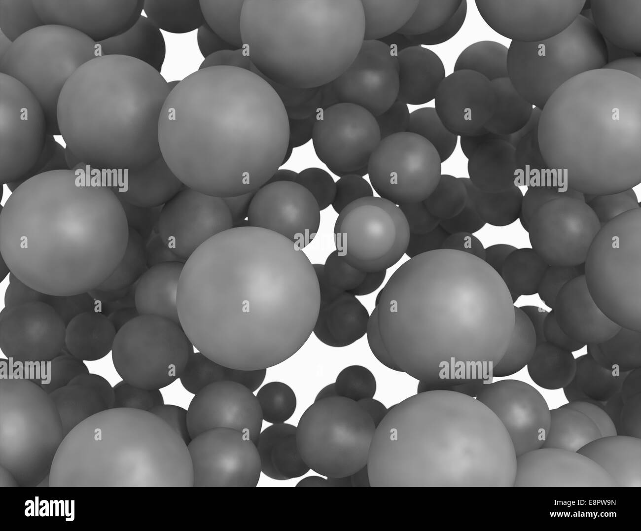 Grupo de esferas metálicas oscuras Foto de stock