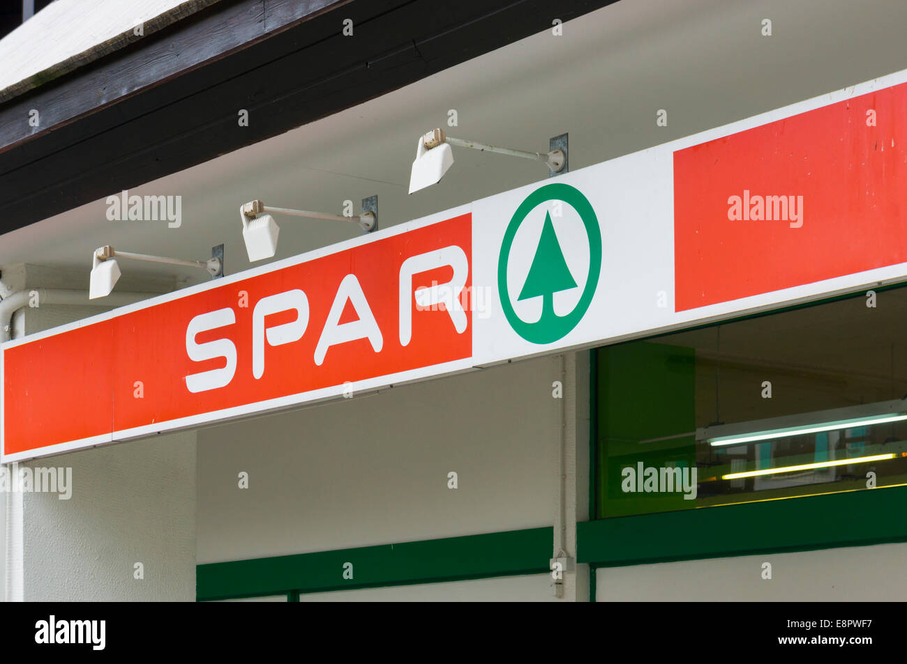 Logotipo de tienda Spar, REINO UNIDO Foto de stock