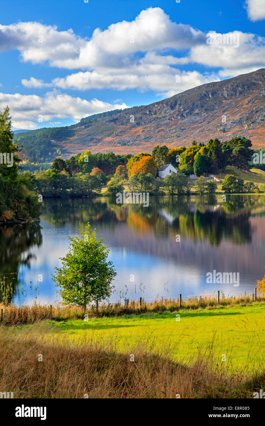 Loch Alvie en Parque Nacional de Cairngorms en Escocia Foto de stock