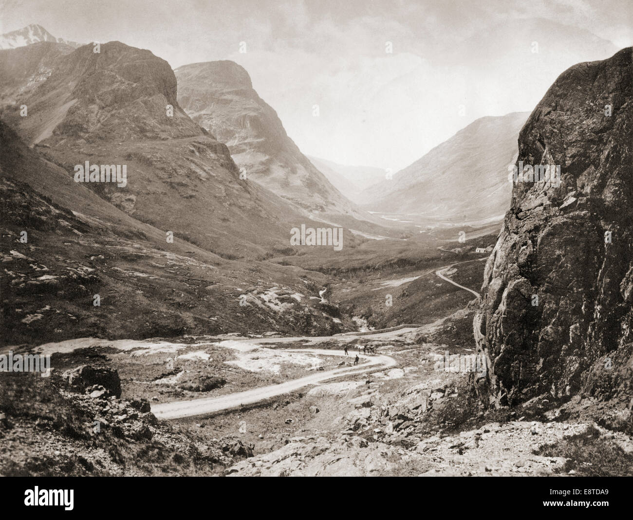 Glen Coe, Highlands de Escocia, Reino Unido alrededor de 1890 Foto de stock