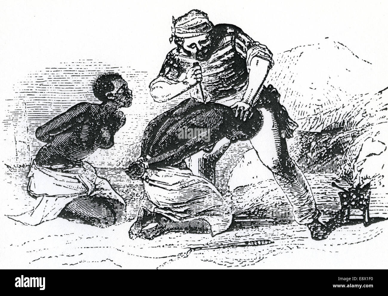 La esclavitud Branding esclavas en la parte posterior de la Leeds Anti-Slavery serie publicada en 1853 Foto de stock