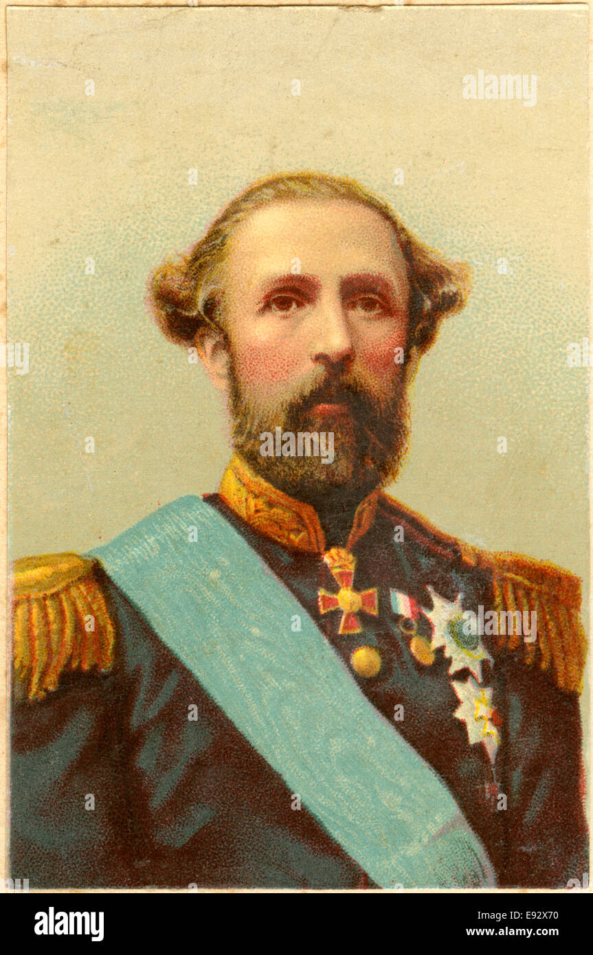 Oscar II (1829 - 1907), Rey de Suecia (1872-1907) y Rey de Noruega (1872-1905), Retrato, circa 1885 Foto de stock
