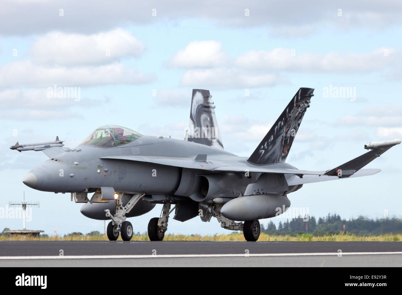 F/A-18 Hornet aviones de caza a punto de despegar Foto de stock