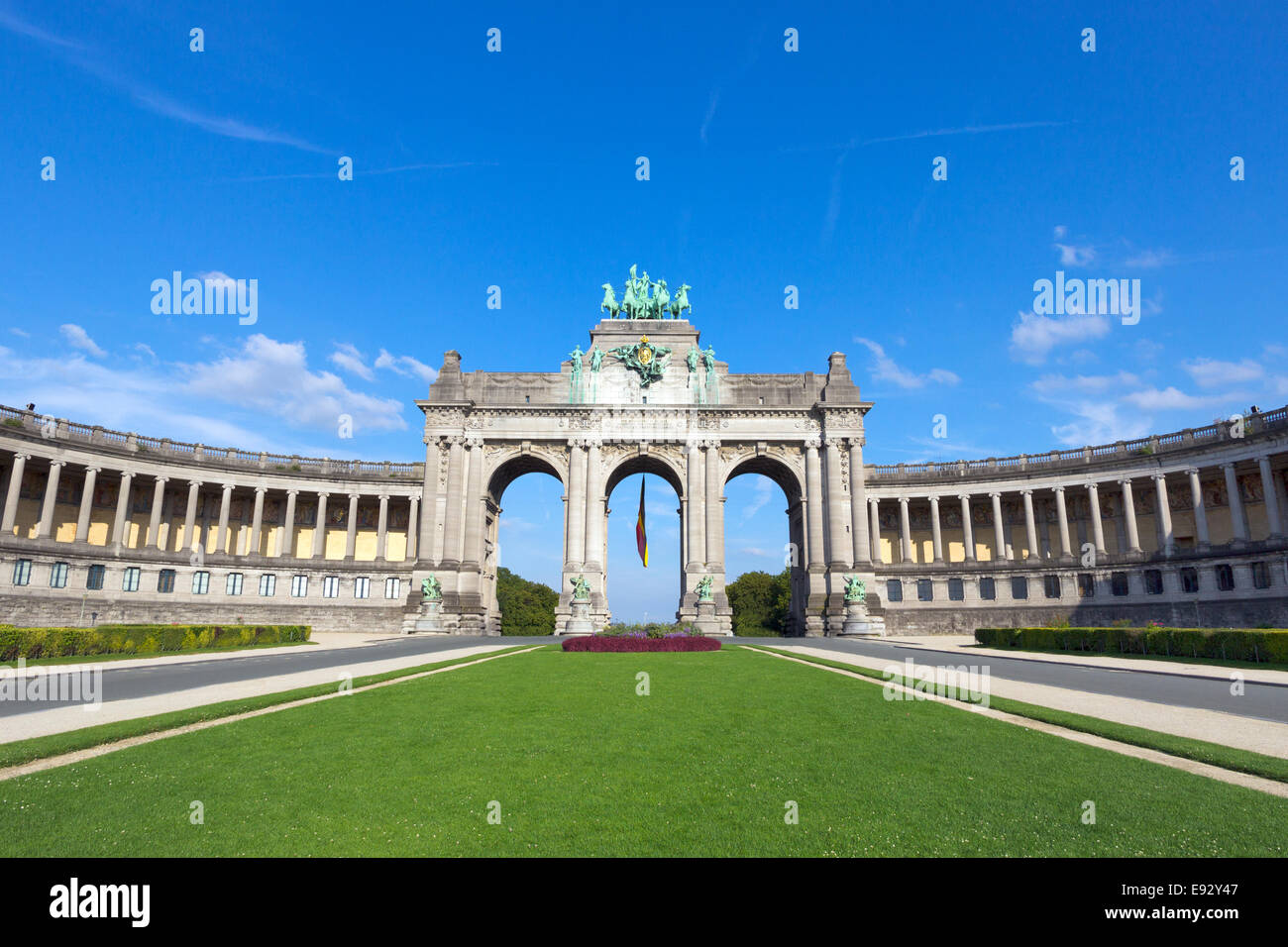 Arco Triunfal en el Parc du Cinquantenaire, Bruselas, Bélgica Foto de stock