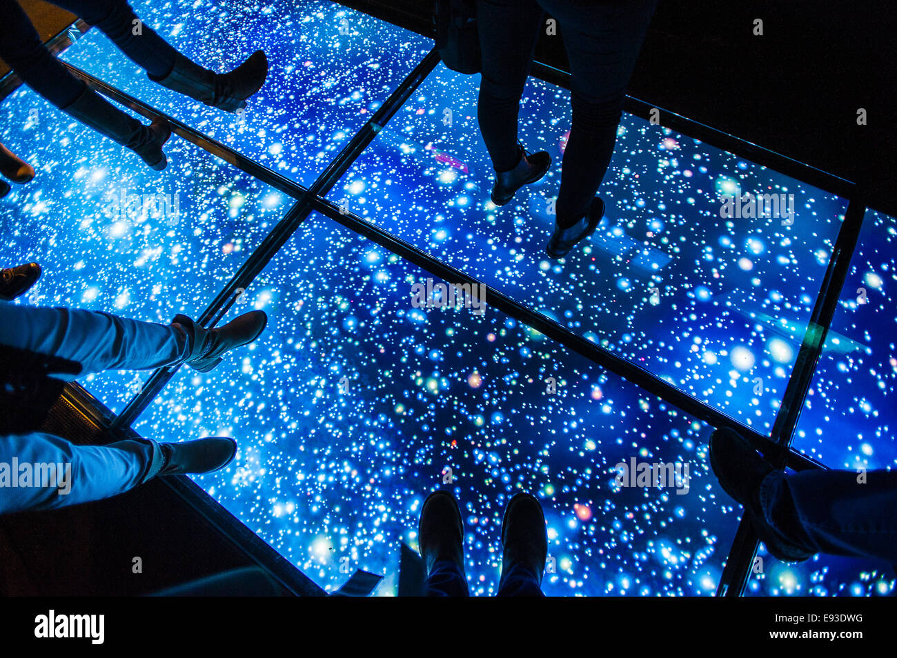 Italia Turín Piamonte Pino Torinese Inauguración de la nueva zona de museos del Museo de Turín planetario astronomía y espacio INFINI.Al 17 de octubre de 2014 - Piso de estrellas Foto de stock